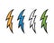 Lightning bolt flash thunderbolt icons vector