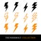 Lightning bolt flash thunderbolt icons vector