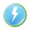 Lightning bolt icon natural aqua cyan blue round button