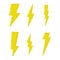 Lightning bolt icons set, thunderbolt vector illustration