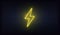 Lightning bolt neon. Sign of lightning, thunder and electricity.