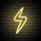 Lightning bolt neon sign. Vector design template. High-voltage neon symbol, light banner design element colorful