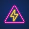 Lightning bolt neon sign vector design template. High-voltage neon symbol, light banner design element colorful modern design