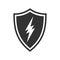 Lightning bolt and shield graphic icon