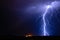 Lightning bolt strike from a thunderstorm