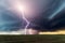 Lightning bolt strikes from a supercell thunderstorm in Colorado