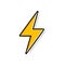 Lightning bolt, thunder bolt, lighting strike expertise flat vector icon