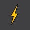 Lightning bolt, thunder bolt, lighting strike expertise flat vector icon