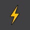 Lightning bolt, thunder bolt, lighting strike expertise flat vector icon