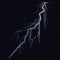 Lightning bolt. Thunderbolt Glowing realistic light effects. Stormy weather, glow and sparkle. Vector