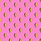 Lightning bolts seamless pattern in cartoon, comic style. Thunder lights wallpaper. Bright pink background.