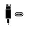 lightning cable glyph icon vector illustration