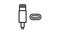 lightning cable line icon animation