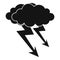 Lightning cloud icon, simple style