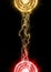 Lightning concentrated in two points. Thunderbolt effect. Abstract decoration. Sparkling energetic flash