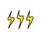 Lightning doodle icon, vector illustration