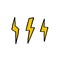 Lightning doodle icon, vector illustration