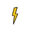 Lightning doodle icon, vector illustration