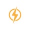 Lightning electric in circle. Energy and thunder electricity symbol concept. Flash bolt sign for web-site and logo. Flat vector