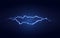 Lightning flash effect. Realistic electric lightning,