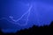 lightning in the form of a spider over the night forest