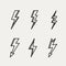 Lightning icon minimal linear contour outline