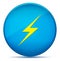 Lightning icon modern flat cyan blue round button