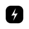 Lightning icon vector. Thunderbolt isolated on a square background