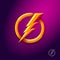 Lightning logo. Flash Lightning bolt in circle. Electric energy icon.