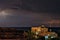 Lightning over beach house