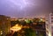 Lightning over the city