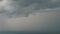 Lightning over the sea with dark clouds. Sea storm