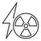 Lightning and Radiation vector symbol linear icon or symbol