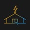 Lightning rod gradient vector icon for dark theme