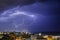 Lightning seen in Gaza City