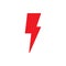 Lightning silhouette weather icon. Flat vector illustration.