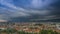 Lightning storm 4K timelapse with dramatic clouds looking like a tornado over the city of Graz, Styria region, Austria