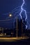 Lightning Strike in the City of Tucson, Arizona at Nighttime