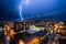 Lightning strike in Darwin city