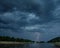 A lightning strike at the horizon