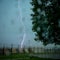 Lightning strike seen from a window