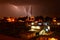 Lightning strike on telecommunications tower