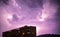A lightning strikes the building of a block of flats in romania and a spectacular sky wallpaper