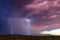 Lightning strikes from a monsoon thunderstorm