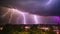 Lightning Strikes at night in rainy season