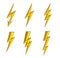 Lightning thunderbolt icon vector.Flash symbol illustration.Lighting Flash Icons Set. Flat Style on white Background.Silhouette an