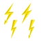 Lightning thunderbolt icon vector. Flash symbol illustration. Lighting Flash Icons Set. Flat Style on White Background. Silhouette