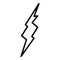 Lightning in a thunderstorm icon, outline style