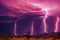 Lightning and thunderstorm supercell flash natural disaster fantasy wallpaper. Massive tornado cataclysms, hurricane