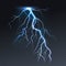 Lightning vector realistic thunderbolt light